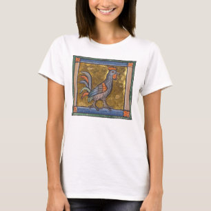 Camiseta Medieval Bestiary Rooster c. 1270