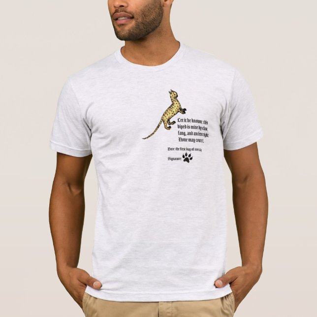 Camiseta Medieval Cat Ownership Declaration (Frente)