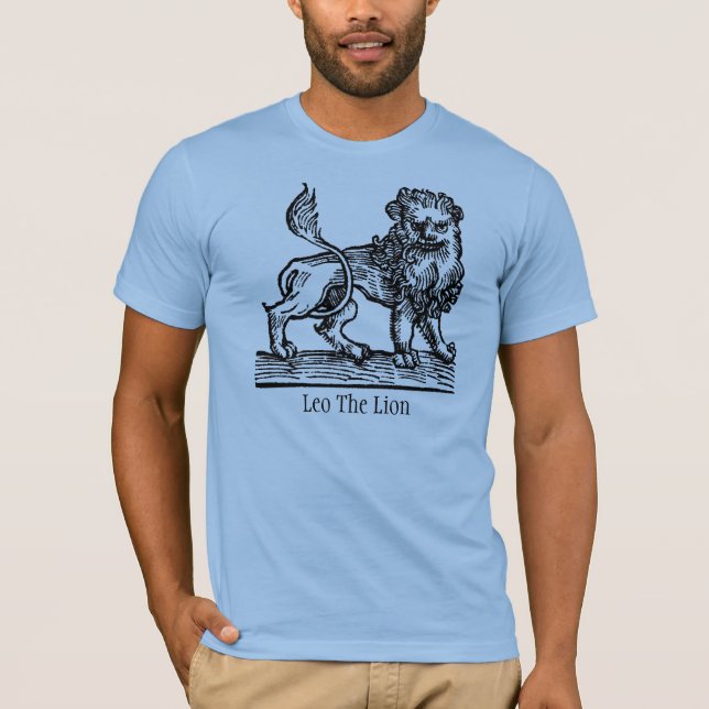 Camiseta Medieval Renaissance Zodiac Symbol Leo The Lion (Frente)