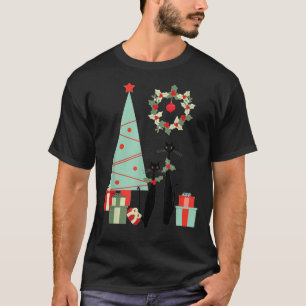 Camiseta Médio Do Século Do -Moderno-Legal-Par-Gato-Cristo