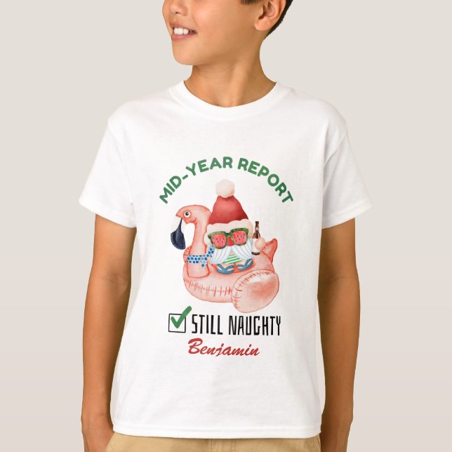 Camiseta Médio Engraçado Relatório Ainda É Um Natal Maluco (Frente)