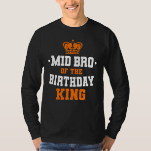 Camiseta Médio Irmão Da Coroa Do Partido Rei Aniversário Ce