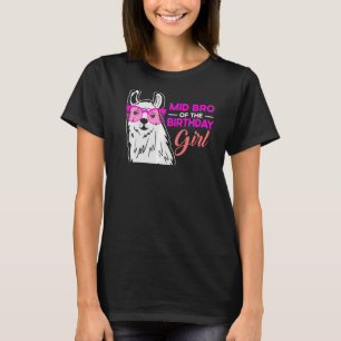 Camiseta Médio Irmão Da Festa De Bday Llama Festa De Bday C