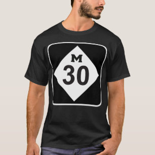 Camiseta Médio Michigan Highway M30 Midland Wiom Lake Edenv