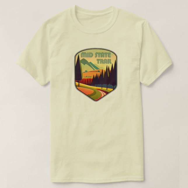 Camiseta Médio State Trail Pennsylvania Colors (Frente do Design)
