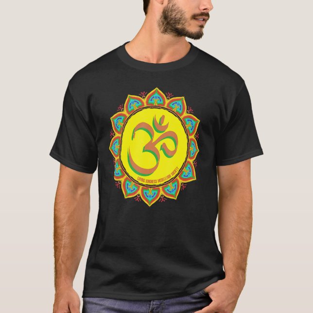 Camiseta Meditação budista Om Ohm Mandala (Frente)