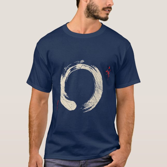 Camiseta Meditação budista Yoga Bonsai Zen Enso Círculo (Frente)