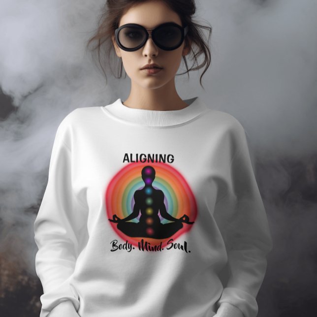 Camiseta Meditação Chakra e Yoga "Alinhamento da Mente do C (Criador carregado)