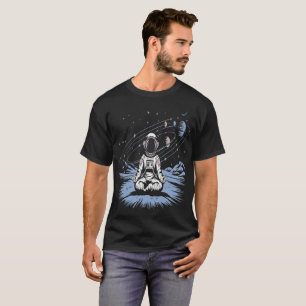 Camiseta Meditação Cósmica Espaço Astronauta Galáxia Yoga G