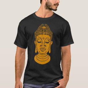 Camiseta Meditação de Cabeça de Buda com Impressão Secundár
