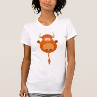 Camiseta Meditação de Cartoon das Terras Altas Mulheres em