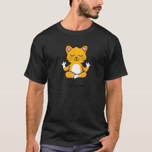 Camiseta Meditação de Cat Girassol Respira Deep Wusaaa Calm
