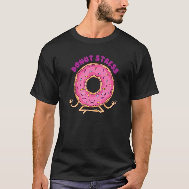 Camiseta Meditação de estresse da Rosquinha Yoga Sukhasana  (Frente)