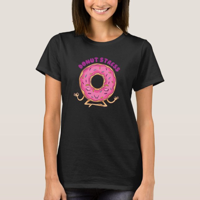 Camiseta Meditação de estresse da Rosquinha Yoga Sukhasana  (Frente)