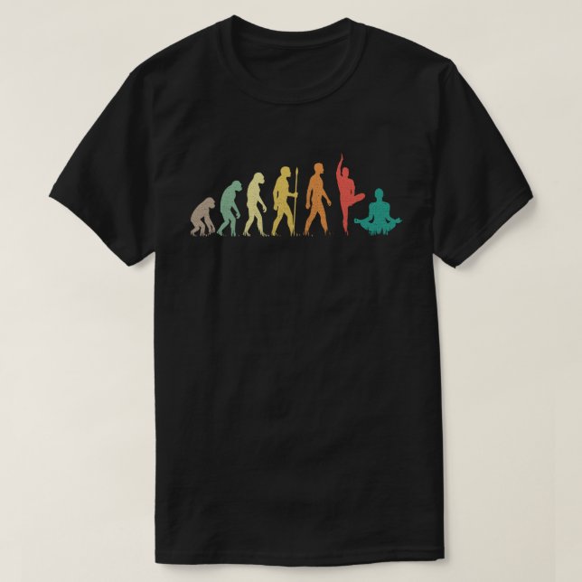 Camiseta Meditação de Evolução Humana Yoga (Frente do Design)