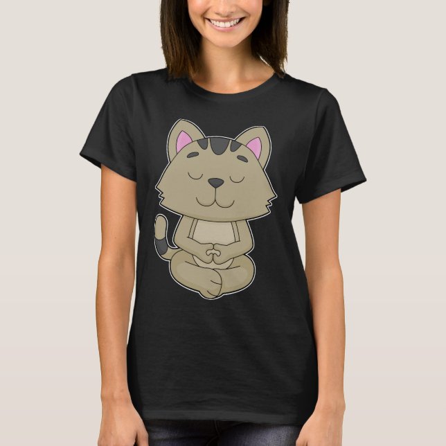 Camiseta Meditação de Gato Yoga (Frente)