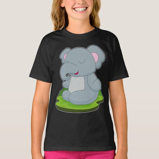 Camiseta Meditação de Malhação de Elefante Yoga (Frente)