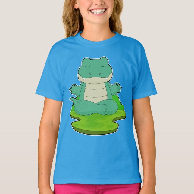 Camiseta Meditação de Malhações de Yoga Crocodilo (Frente)
