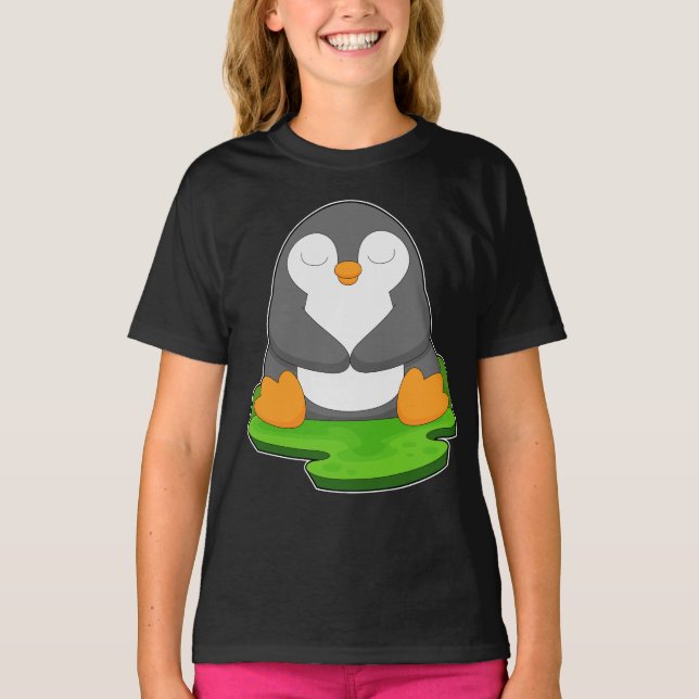 Camiseta Meditação de Malhações de Yoga Penguin (Frente)
