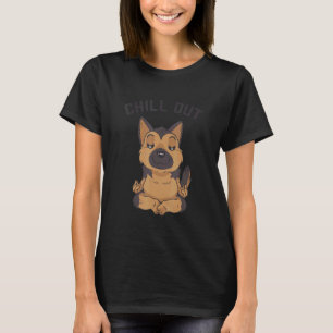 Camiseta Meditação de Relaxamento do Pastor Alemão Assento