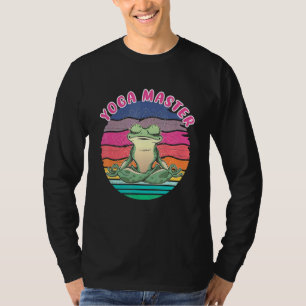 Camiseta Meditação de Vintagem Animal do Sapo Yoga Relaxin