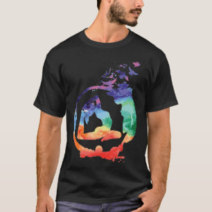 Camiseta Meditação de Yoga Asana Watercolor Men Mulheres