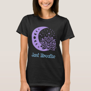 Camiseta Meditação de Yoga Flor de Lotus Fase da Lua Puro e