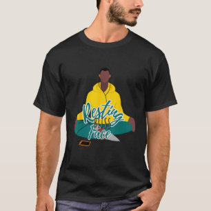 Camiseta Meditação de Yoga, Hipster de Rosto Desesperado