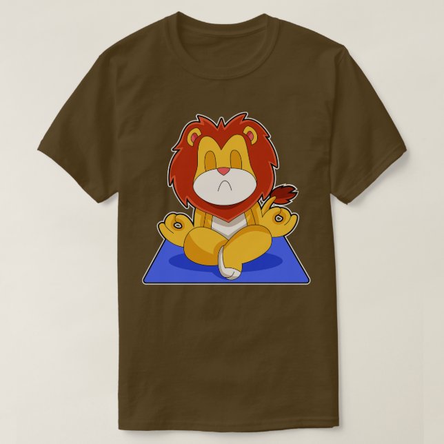 Camiseta Meditação de Yoga Lion (Frente do Design)