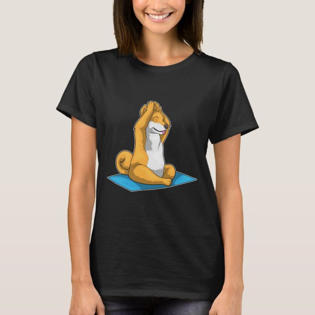 Camiseta Meditação de Yoga Malhação Shiba Inu (Frente)