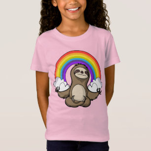 Camiseta Meditação de Zen Yoga Rainbow Animal