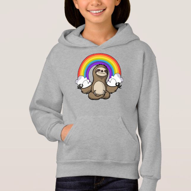 Camiseta Meditação de Zen Yoga Rainbow Animal (Frente)