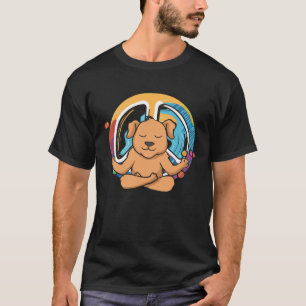 Camiseta Meditação do Sinal de Paz de Hippie Dog Canine Yog