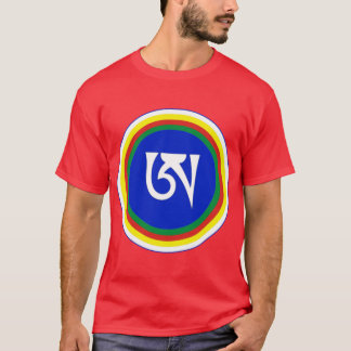 Camiseta Meditação DzogchenLetra tibetana A Desenho Budista