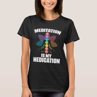 Camiseta Meditação É Meu Medicamento Espiritual Chakra Yoga