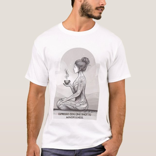 Camiseta Meditação Espresso Zen - Teto de Arte (Frente)
