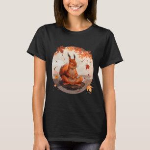 Camiseta Meditação Esquilo Arte Animal Espiritualidade Yoga