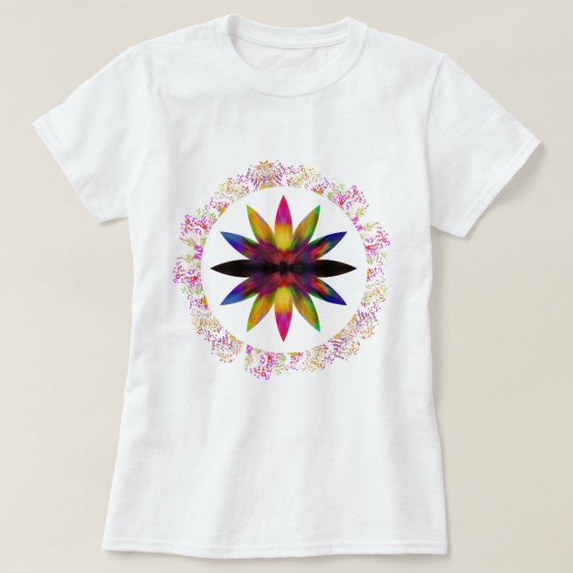 Camiseta Meditação Holística de Yoga Lotus Watercolor (Frente do Design)