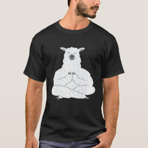 Camiseta Meditação Llama Yoga Pose Alpaca Fazenda Barn Anim
