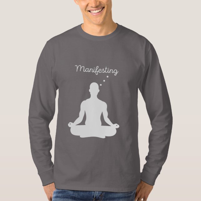 Camiseta Meditação Manifestante Visual para Vibes Positivas (Frente)