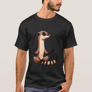 Camiseta Meditação Mongoose Yoga Pose Relaxante Animal