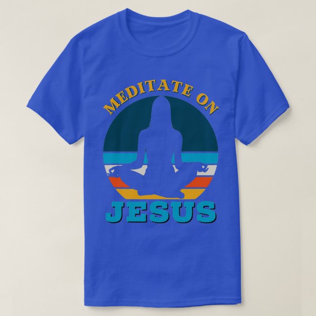 Camiseta Meditação sobre Jesus Bíblia Verse Yoga (Frente do Design)