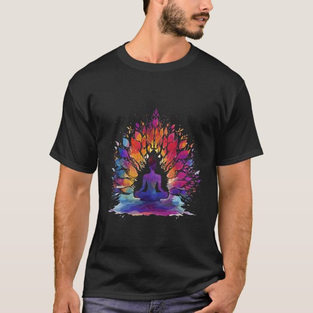 Camiseta Meditação Vibrante Ioga E Mentidão (Frente)