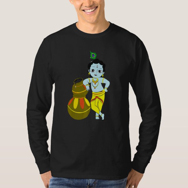 Camiseta Meditação Yoga Deus Krishna hindu espiritual (Frente)