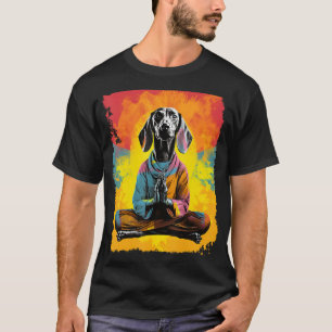 Camiseta Meditação Yoga pop Art Dog Dachshund