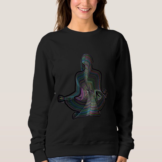 Camiseta Meditação Yoga Silhouette Line Relaxe Ajustado (Frente)