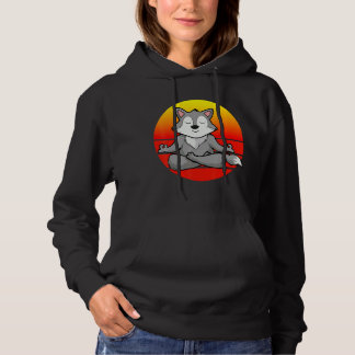 Camiseta Meditação Yoga Wolf Para Crianças E Pais