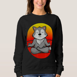 Camiseta Meditação Yoga Wolf Para Crianças E Pais