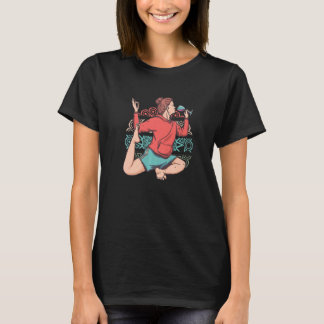Camiseta Meditação Zen Yoga Eka Pada Rajakapotasana Vinho O