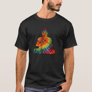 Camiseta Meditando Buda Arco-Íris Tie Dye Bonito Presente Ú